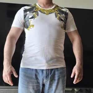 Versace Collection White and Gold Men's Shirt